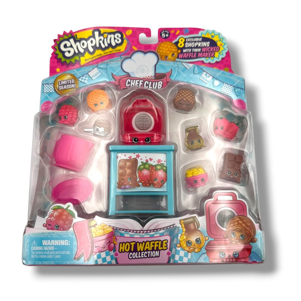 Shopkins Chef Club Hot Waffle Collection Kids Pink 8 Exclusive Figures Set